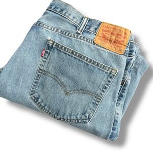 Levi's‎ 505 Jeans Mens W42 L30 Light Wash Denim Straight Fit Blue